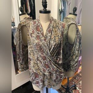 Chaus- Women's Snakeskin Print Sleeveless Top, Size Large